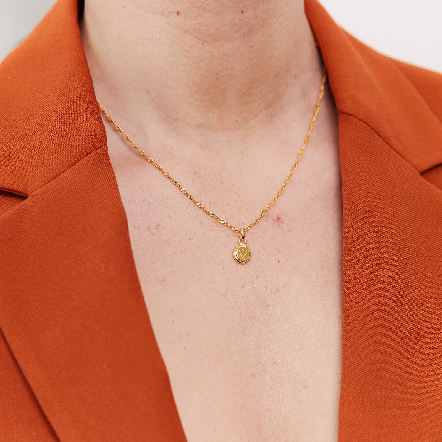 Heart Emblem Necklace | 14k Gold