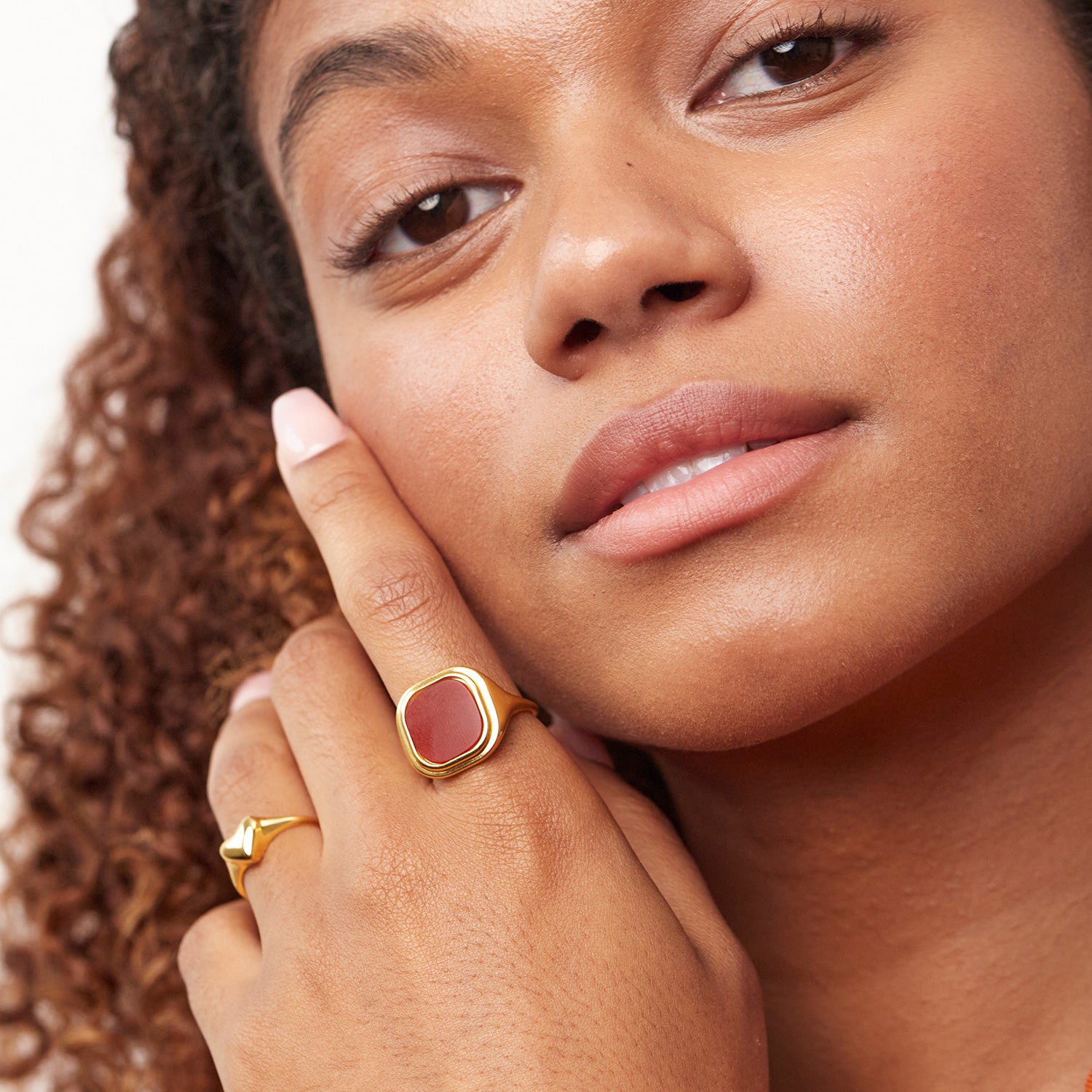 Red Agate Manhattan Cocktail Ring