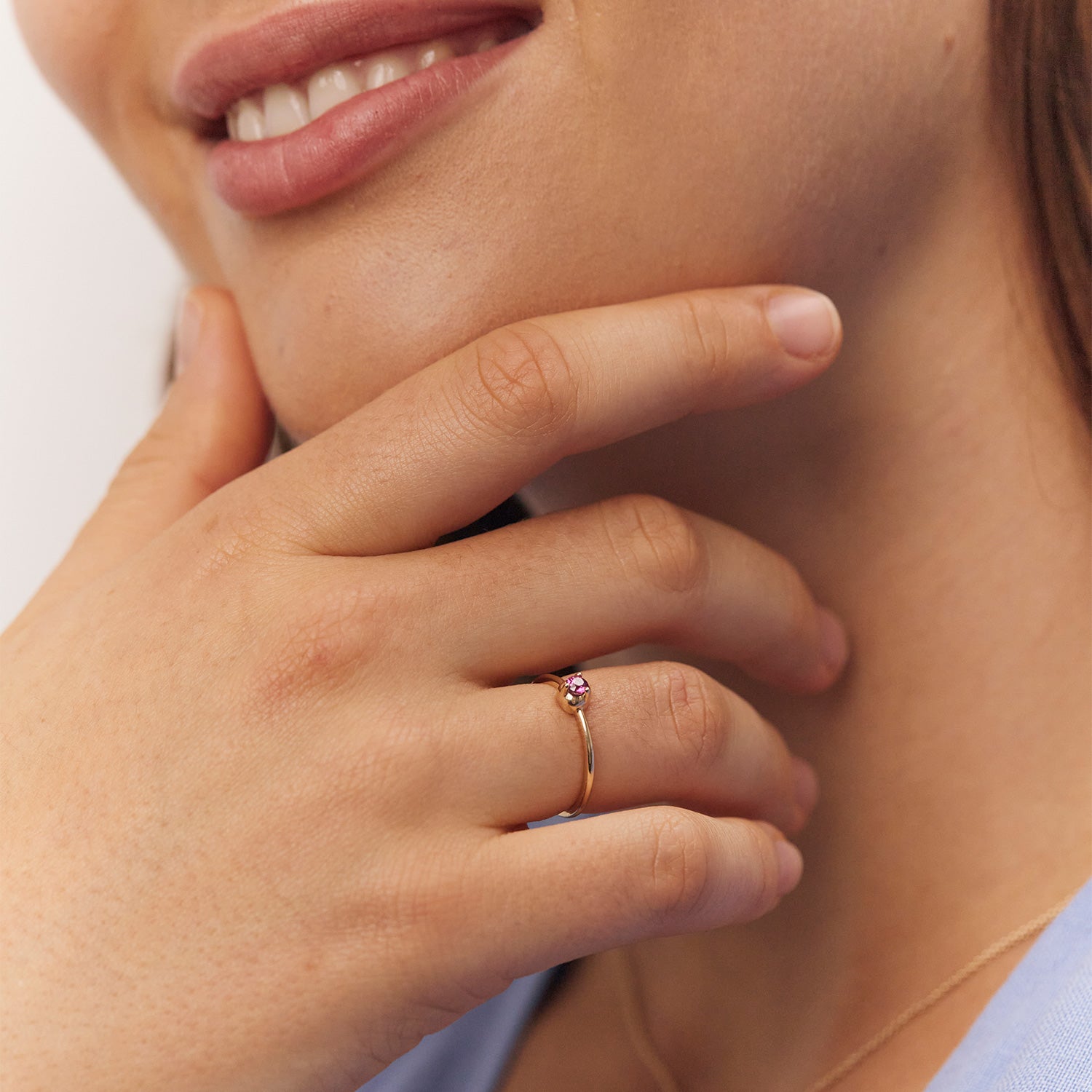 Mini Birthstone Ring | 14k Gold