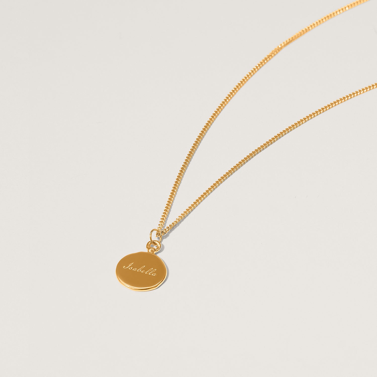 Engravable Fluid Medallion Necklace - Glossy