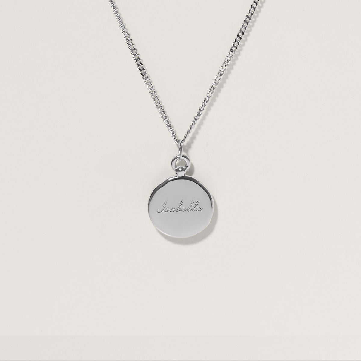 Engravable Fluid Medallion Necklace - Glossy