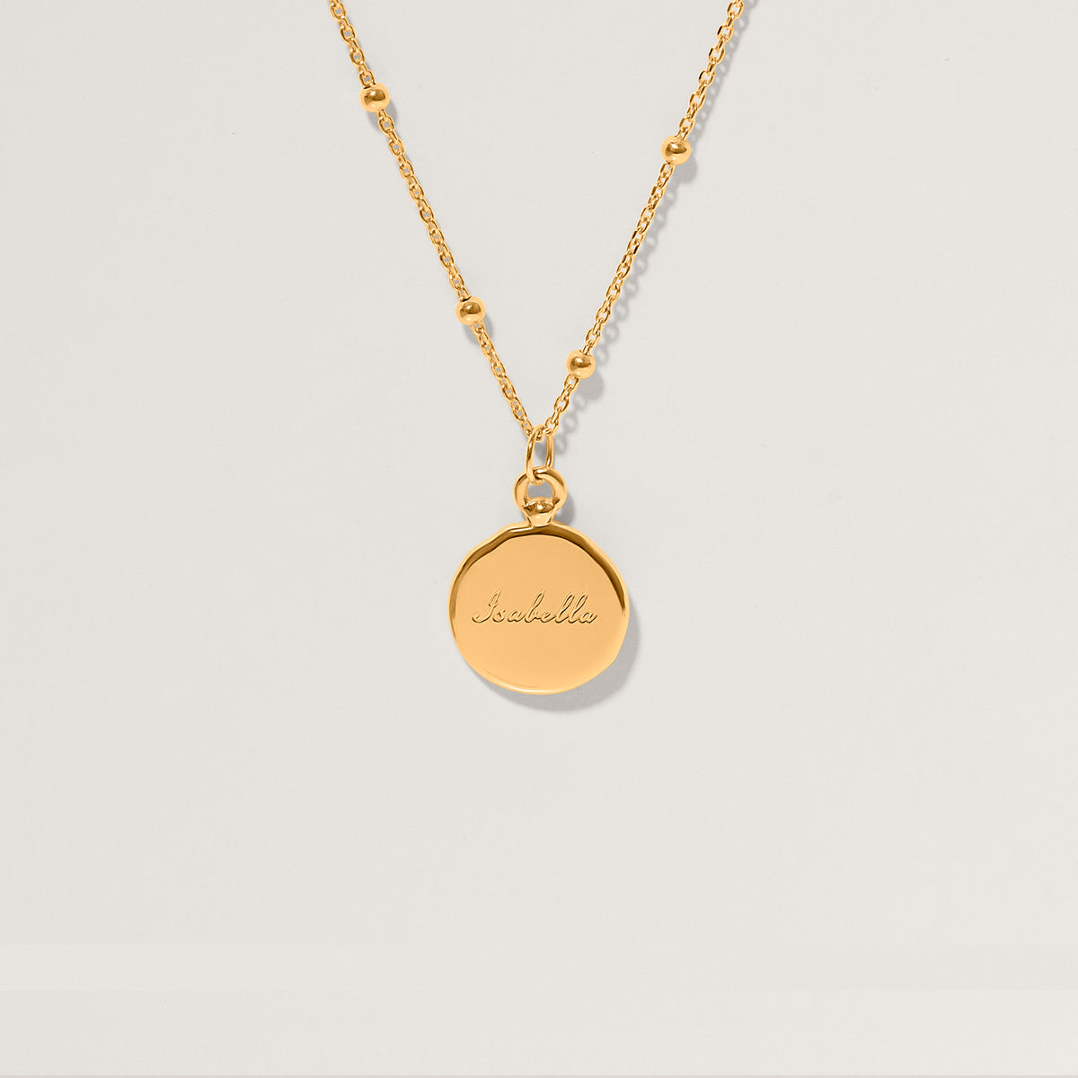 Engravable Fluid Medallion Necklace - Glossy