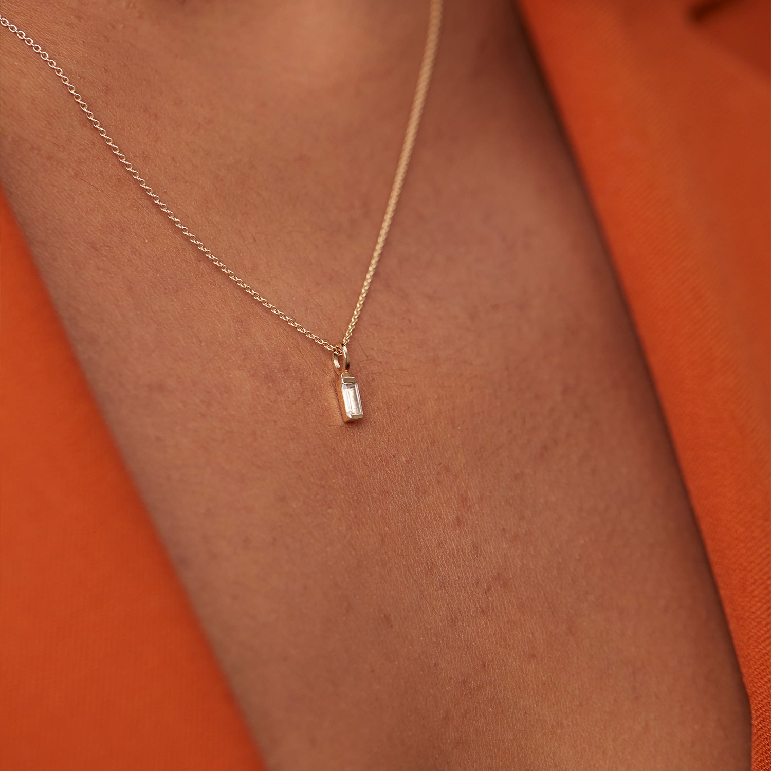 White Beryl Retro Necklace | 14k Gold