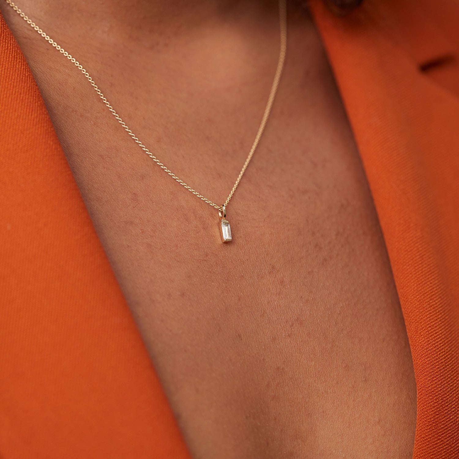 White Beryl Retro Pendant | 14k Gold