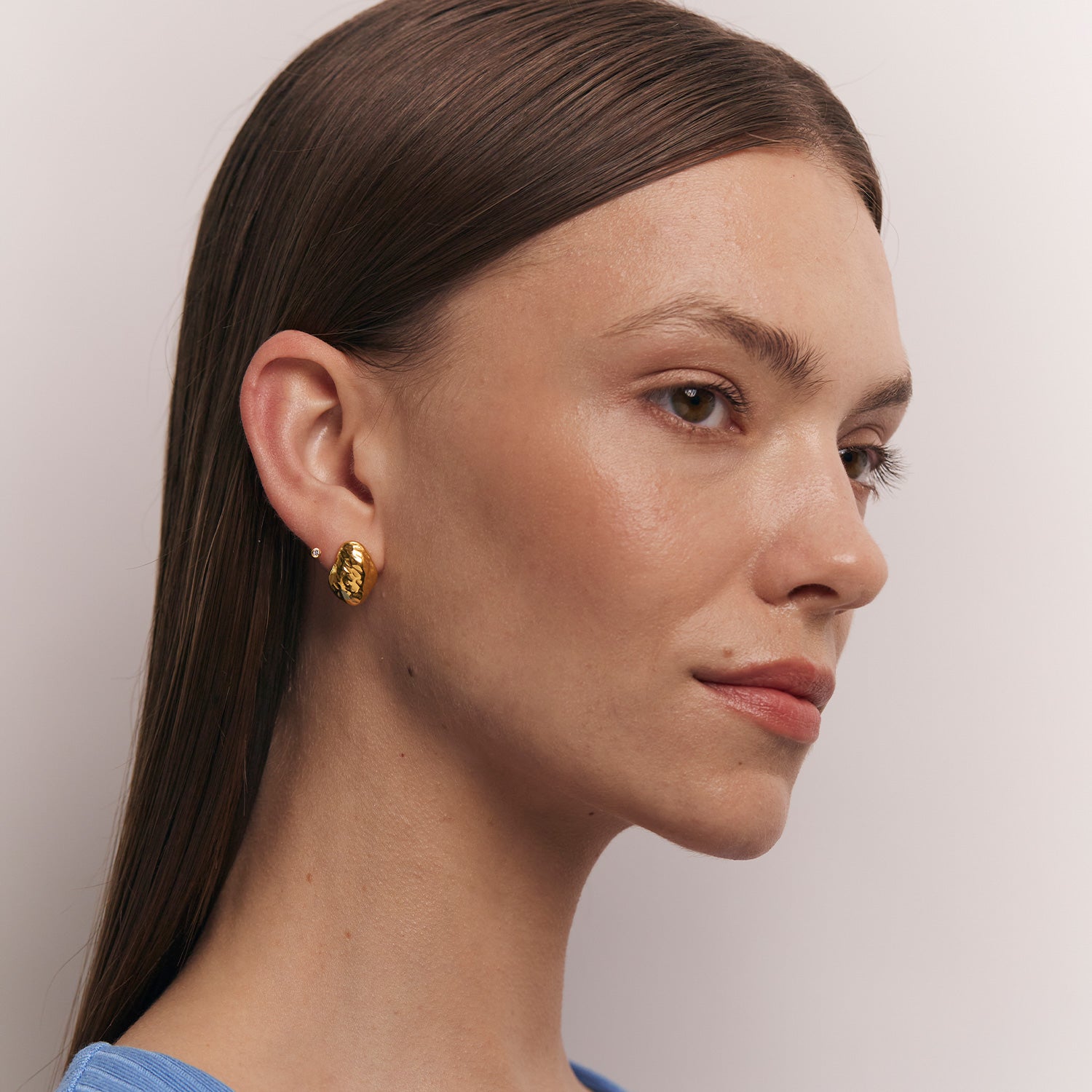 White Sapphire Textured Earrings