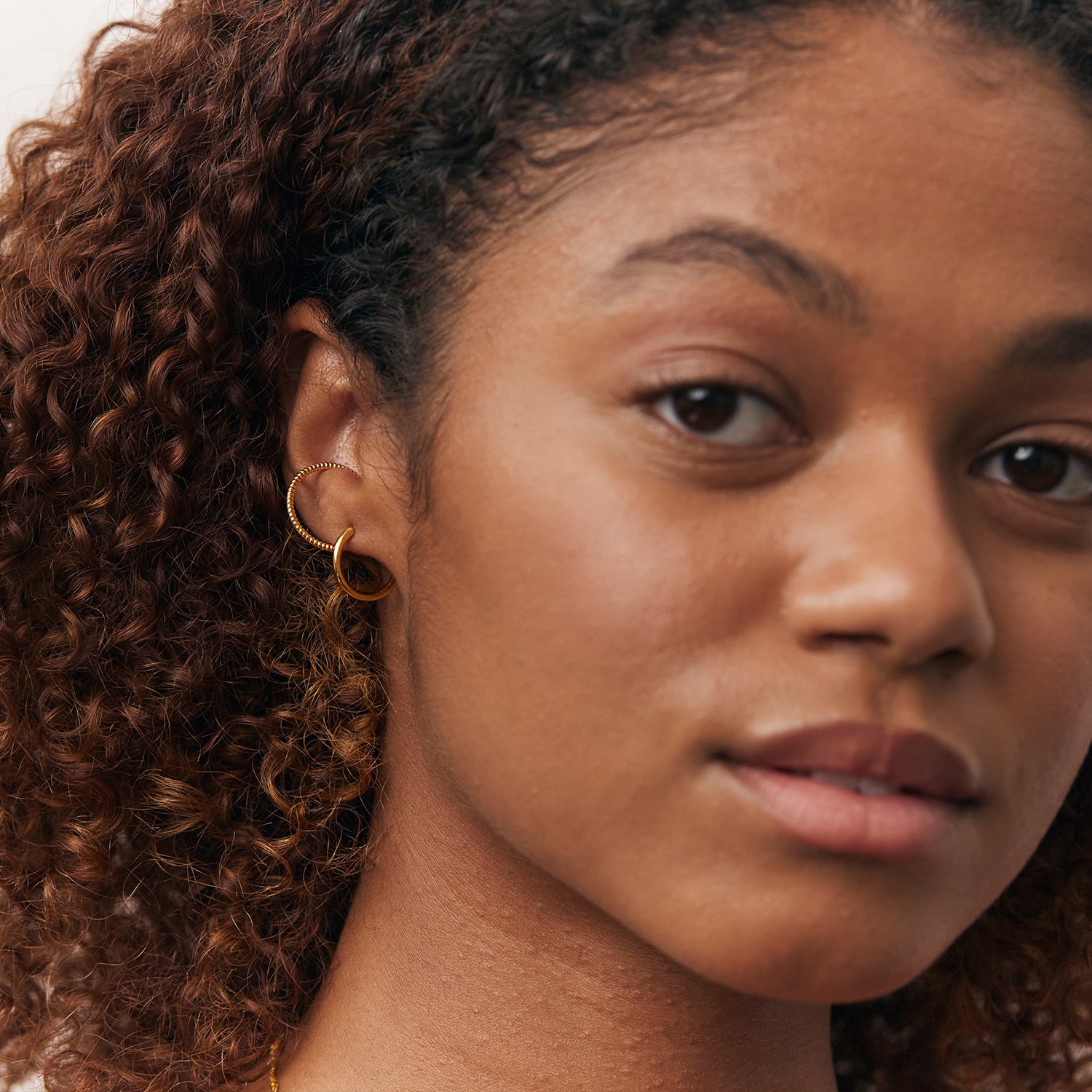 Snake Tail Double Ear Climbers | 14k Gold