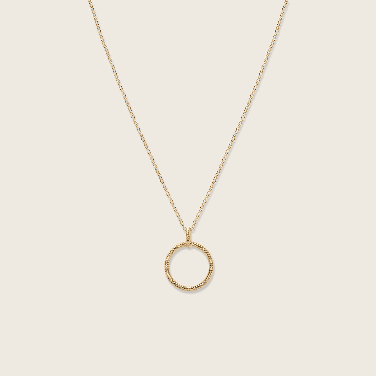 Snake Tail Circle Necklace | 14k Gold