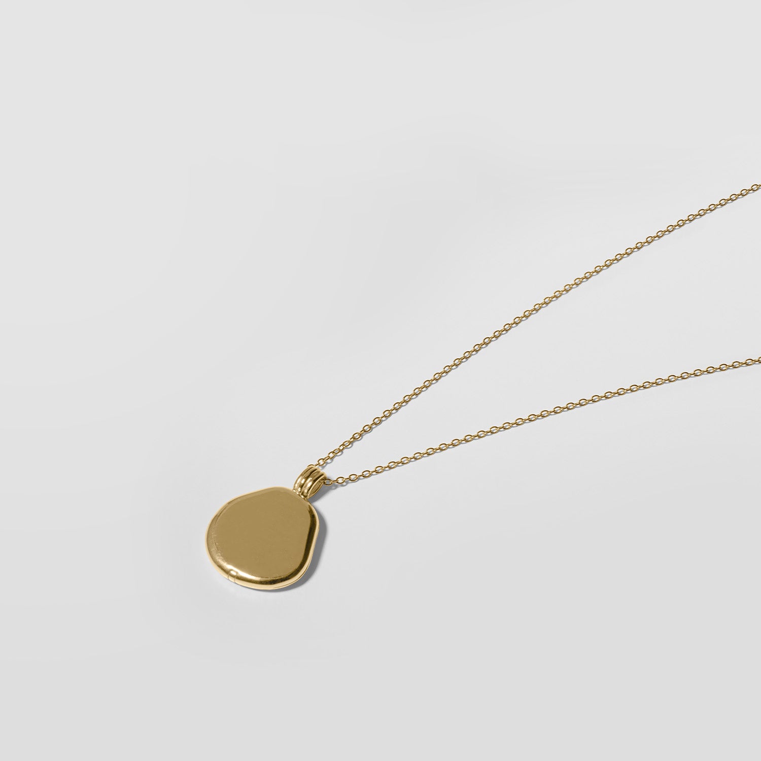 Organic Liquid Locket Necklace | 14k Gold