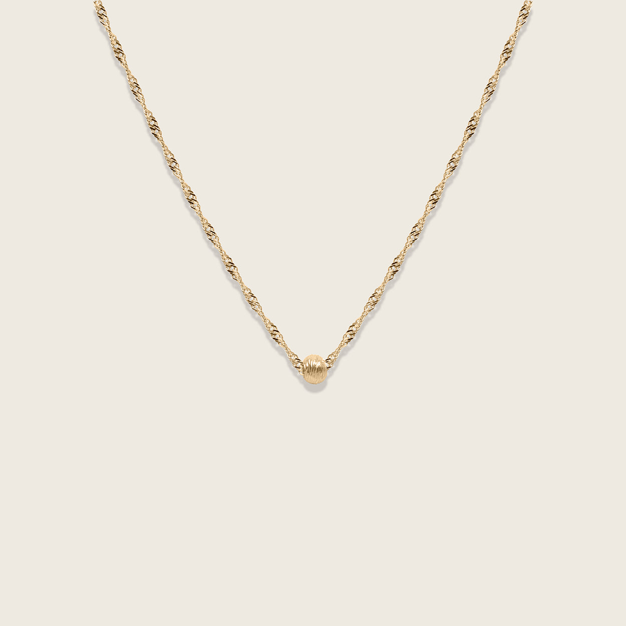 Tousle Sphere Necklace with Singapore Chain | 14k Gold