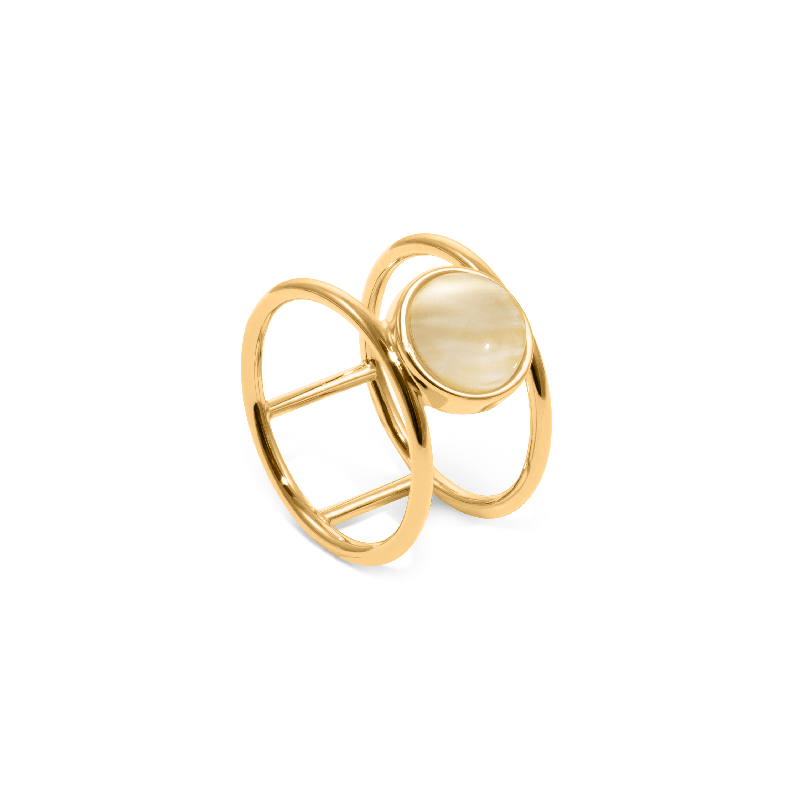 Magic Spell Double Ring Mondstein Jewelry jacko-wusch 925 Silver Gold Plated XS - 49 (15.6mm)
