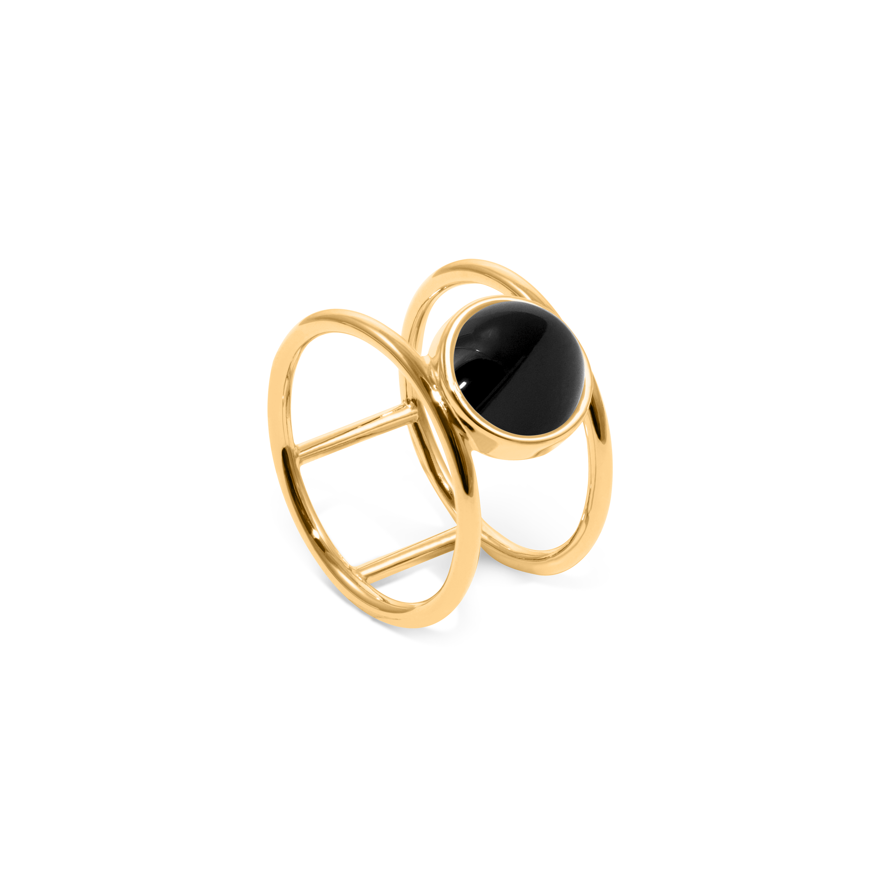 Magic Spell Double Ring Onyx Jewelry jacko-wusch 925 Silver Gold Plated XS - 49 (15.6mm)