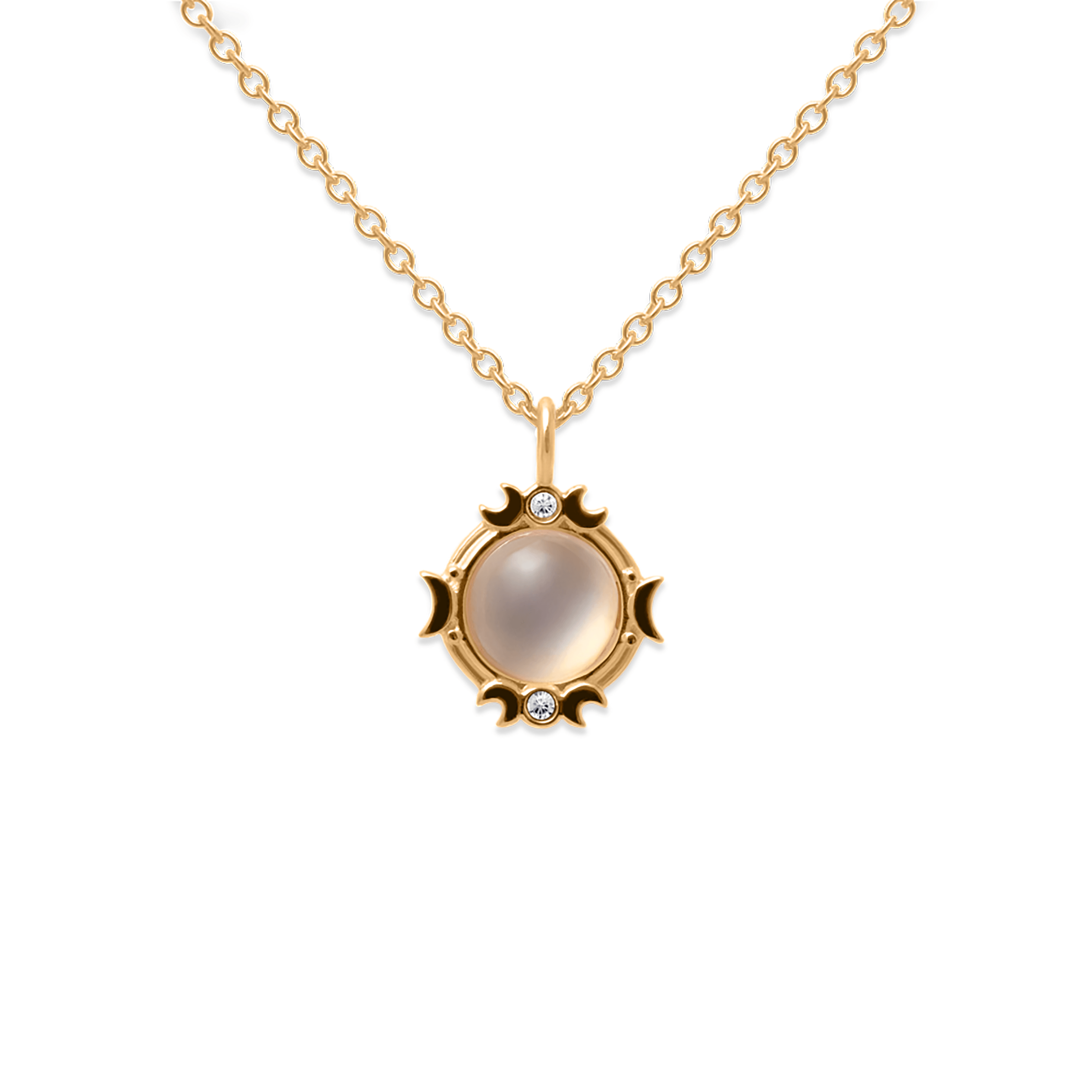 Magic Spell Kette Nr.2 Mondstein Jewelry jacko-wusch 925 Silver Gold Plated S (45cm)