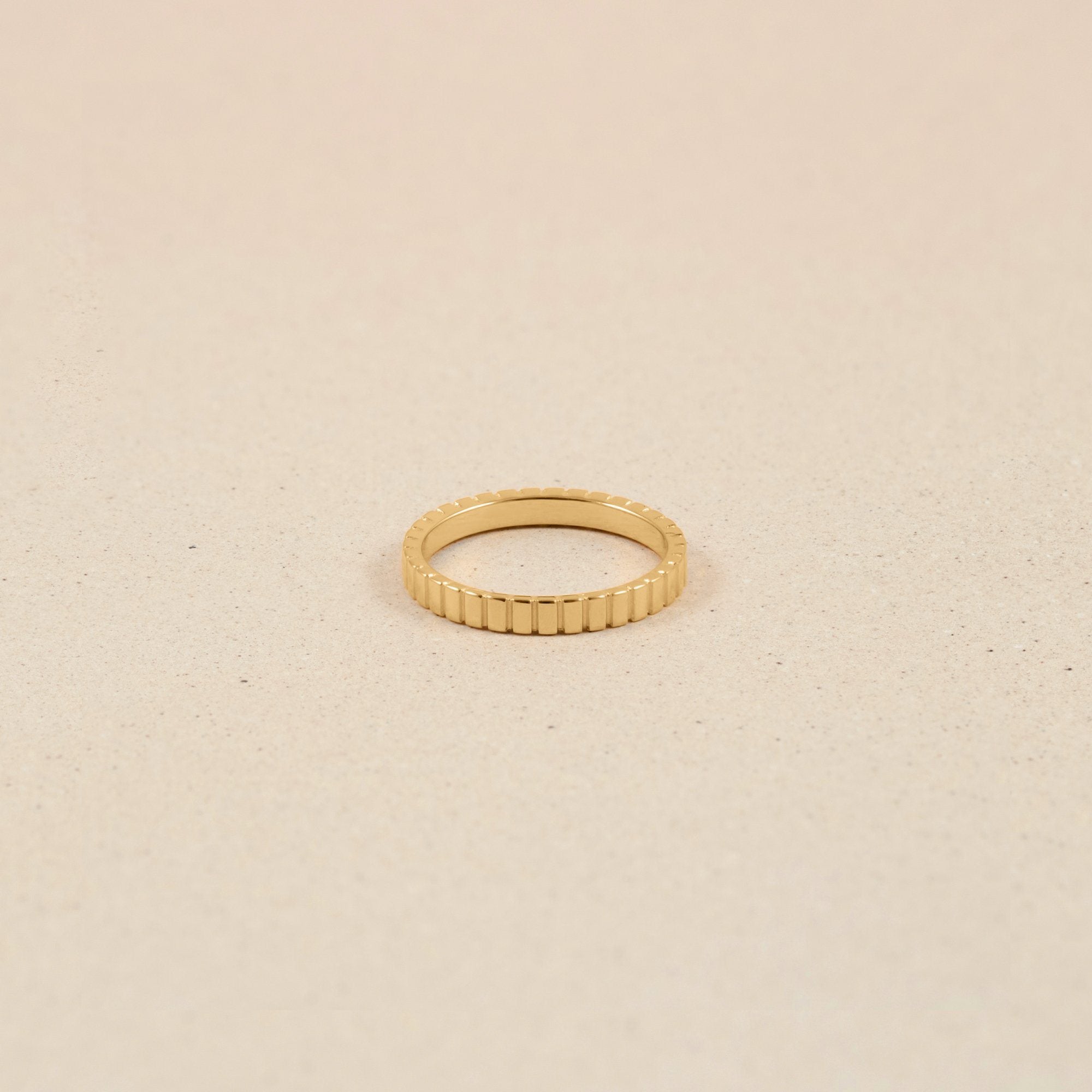 Ridged Ring Jewelry stilnest 24ct Gold Vermeil XS - 49 (15.6mm)