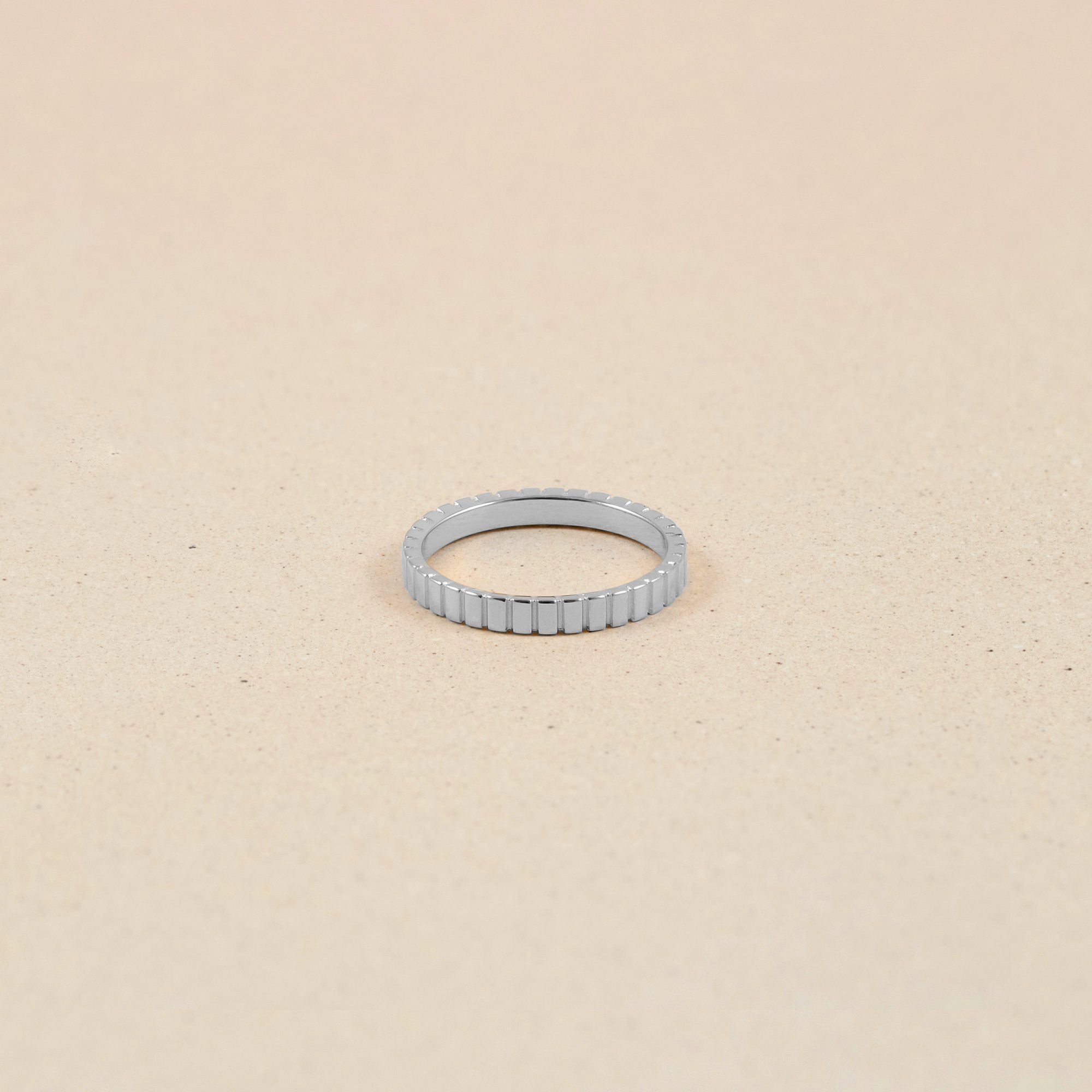Ridged Ring Jewelry stilnest 925 Silver XS - 49 (15.6mm)