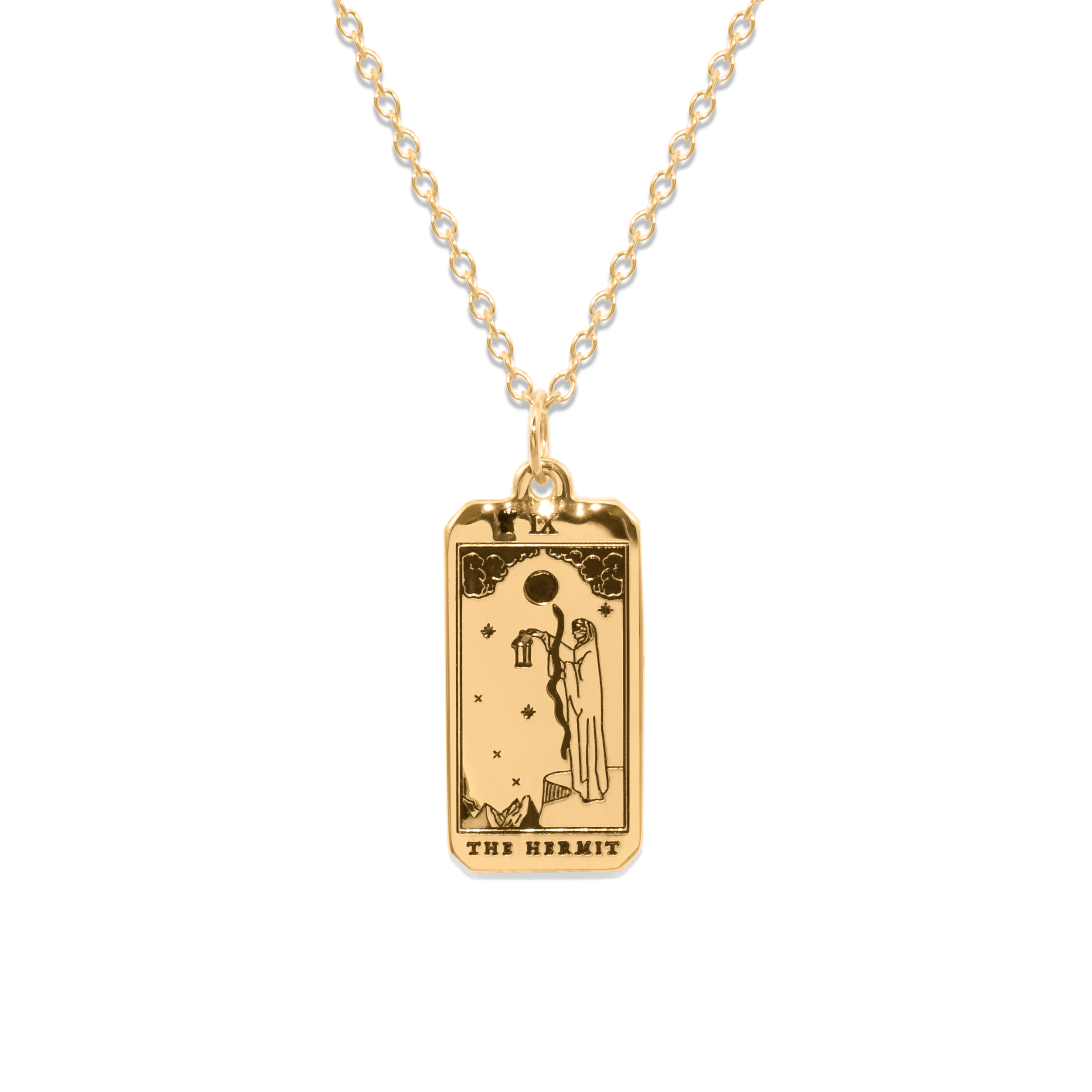 The Hermit Tarot Card Kette Jewelry jacko-wusch 24ct Gold Vermeil S (45cm)