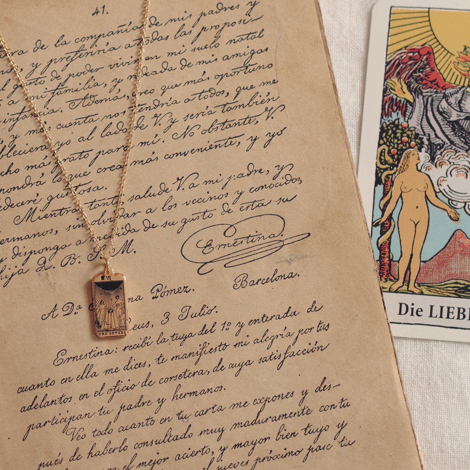 The Lovers Tarot Card Kette Jewelry jacko-wusch