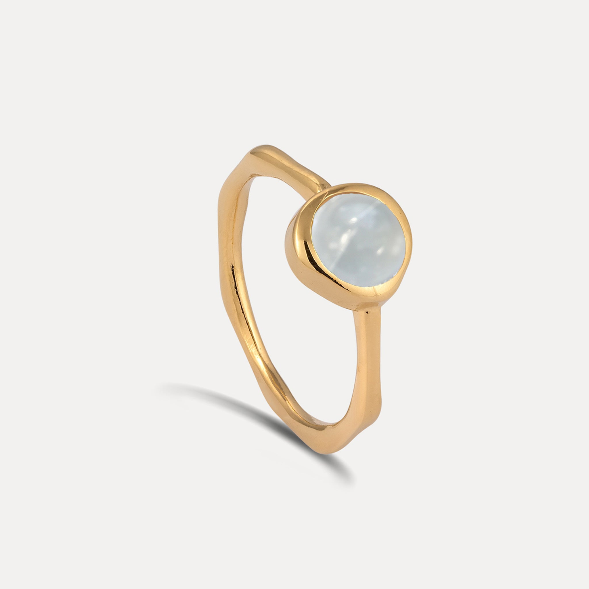 Zodiac Birthstone Ring 24k Gold Vermeil - Glossy