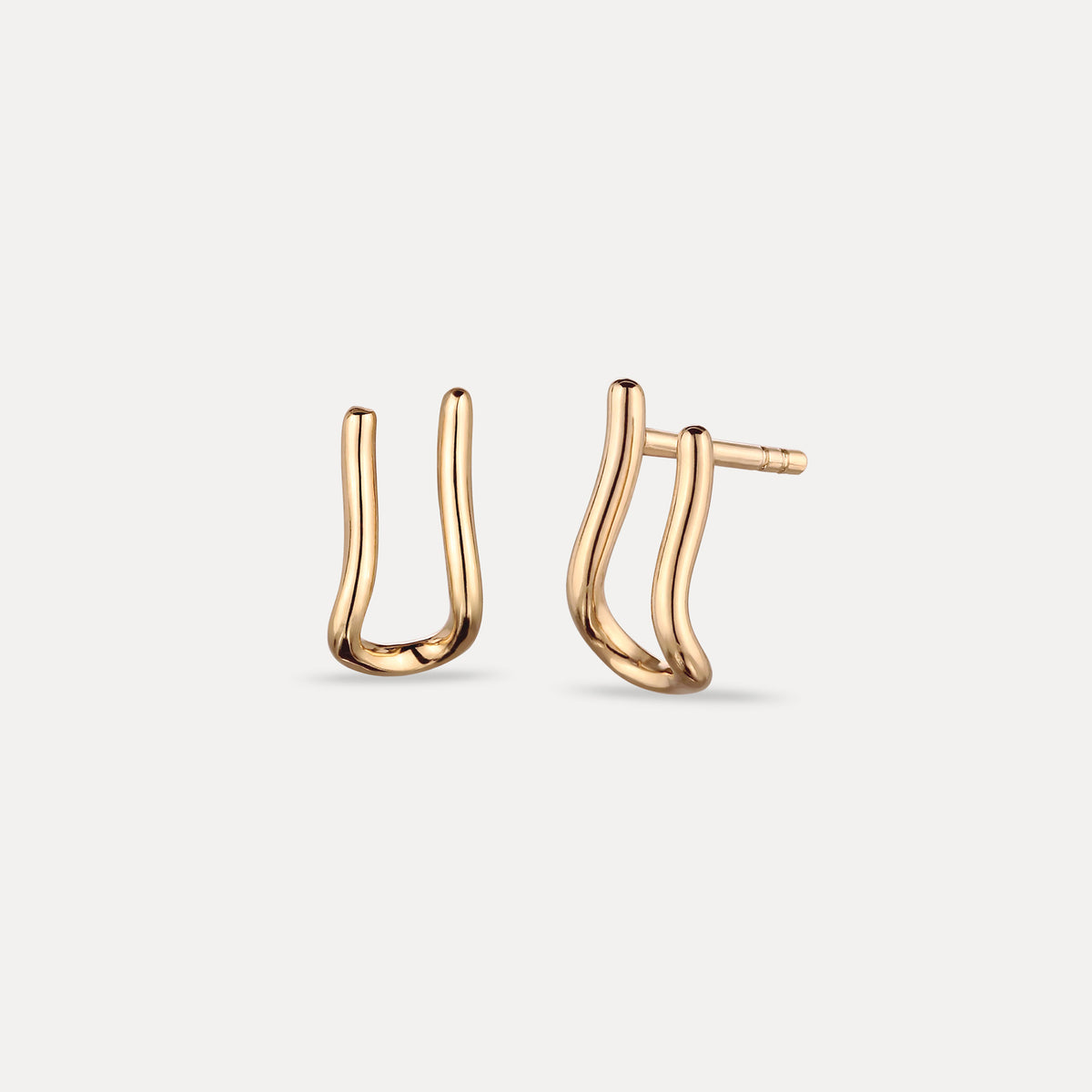 Charm Hanger Hoops Earrings | 14k Solid Gold