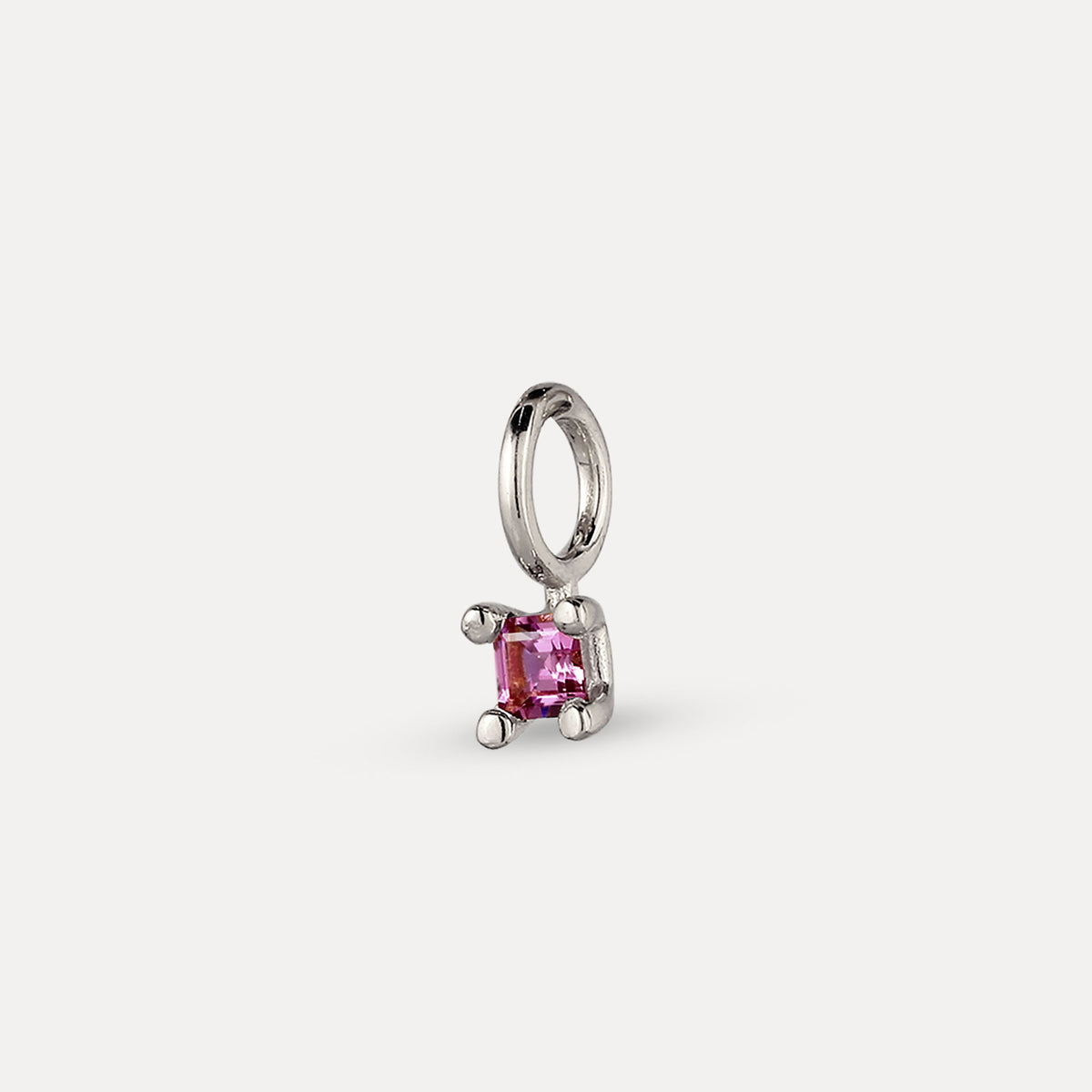 Lila Granat Solitär Anhänger - Square