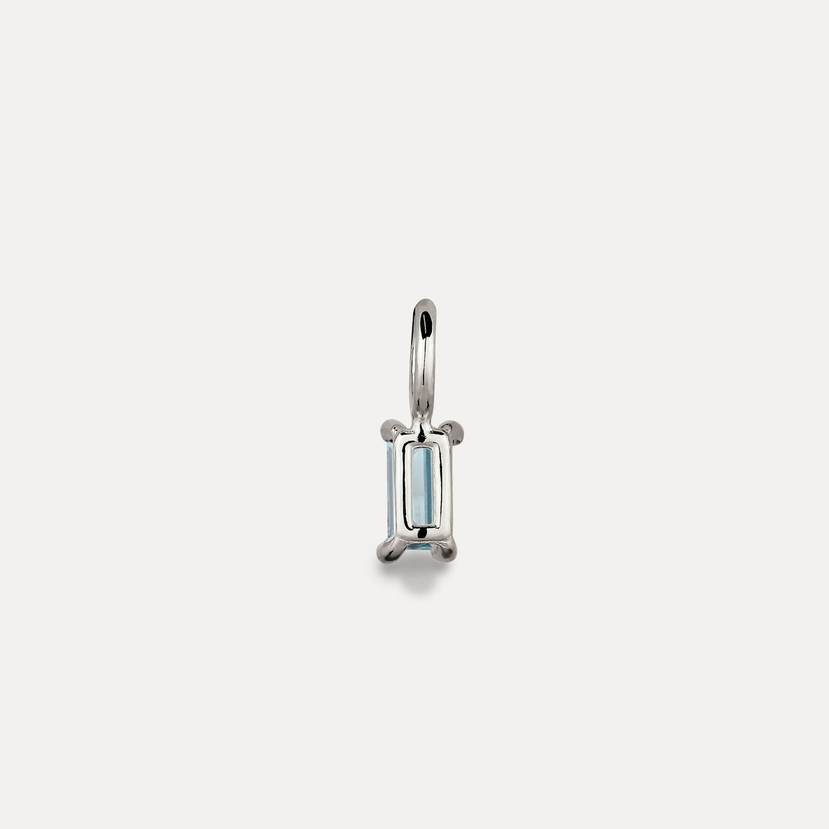 Blue Aquamarine Pendant - Baguette