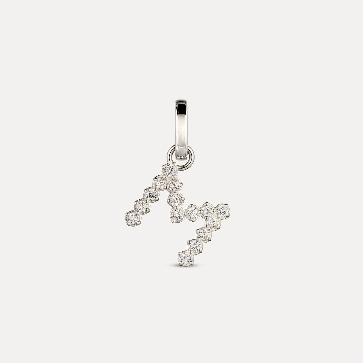 Zirconia Letter Pendant - M in 925 Silber