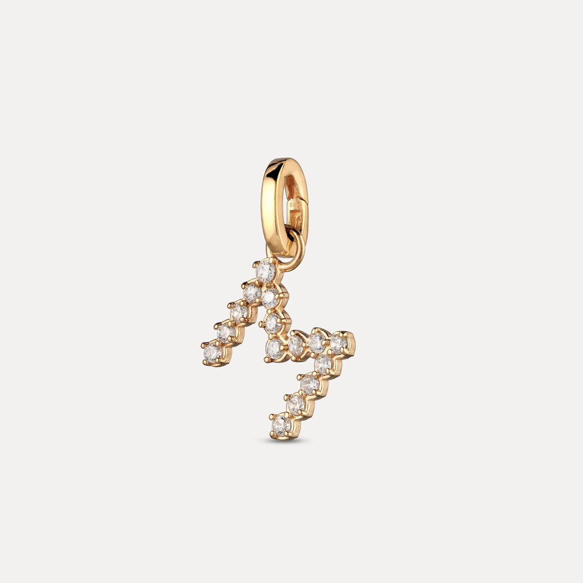 Zirconia Letter Pendant - M in 24k Gold Vermeil