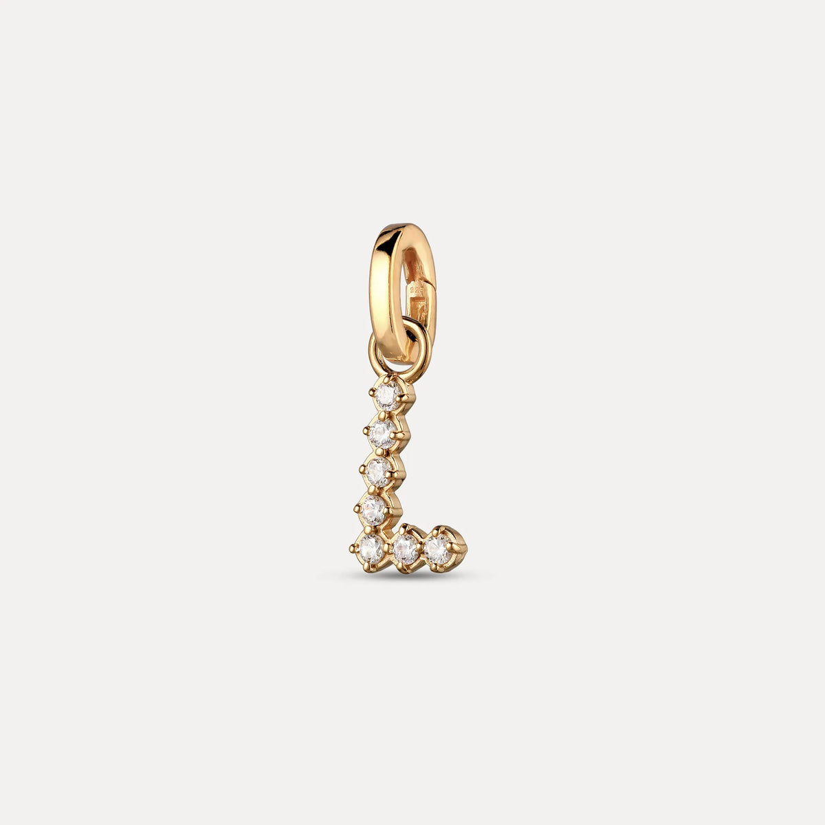 Zirconia Letter Pendant - L in 24k Gold Vermeil