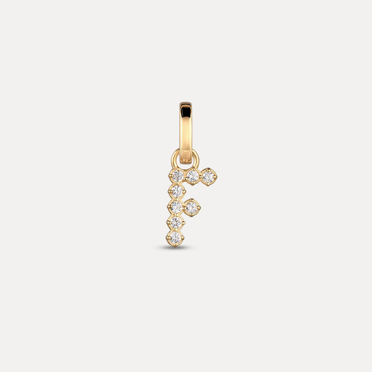 Zirconia Letter Pendant - F in 24k Gold Vermeil