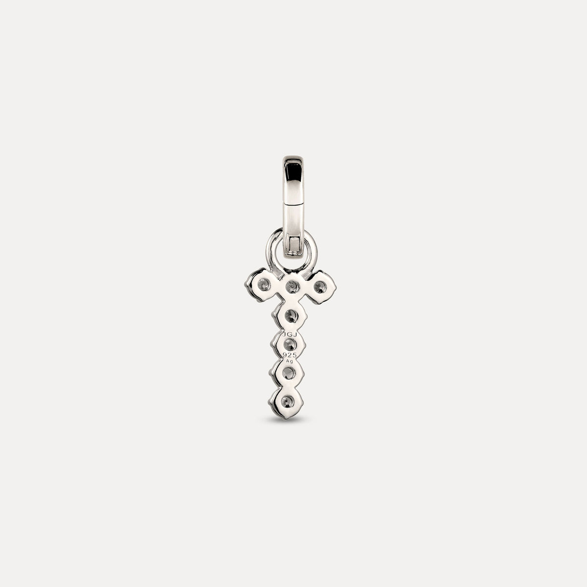 Zirconia Letter Pendant - T in 925 Silber