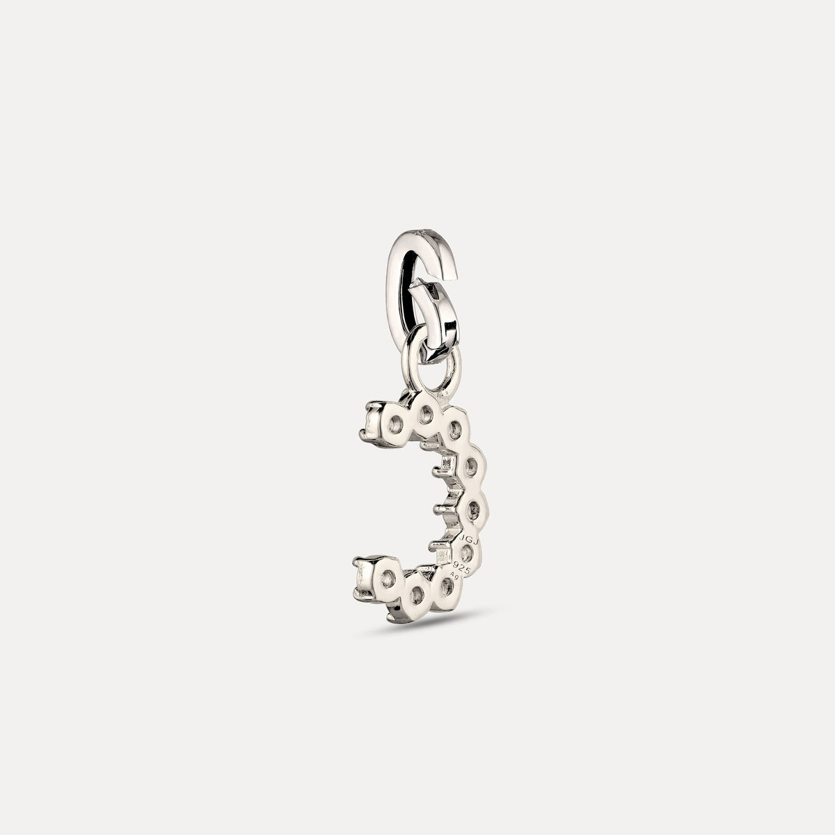 Zirconia Letter Pendant - C in 925 Silber