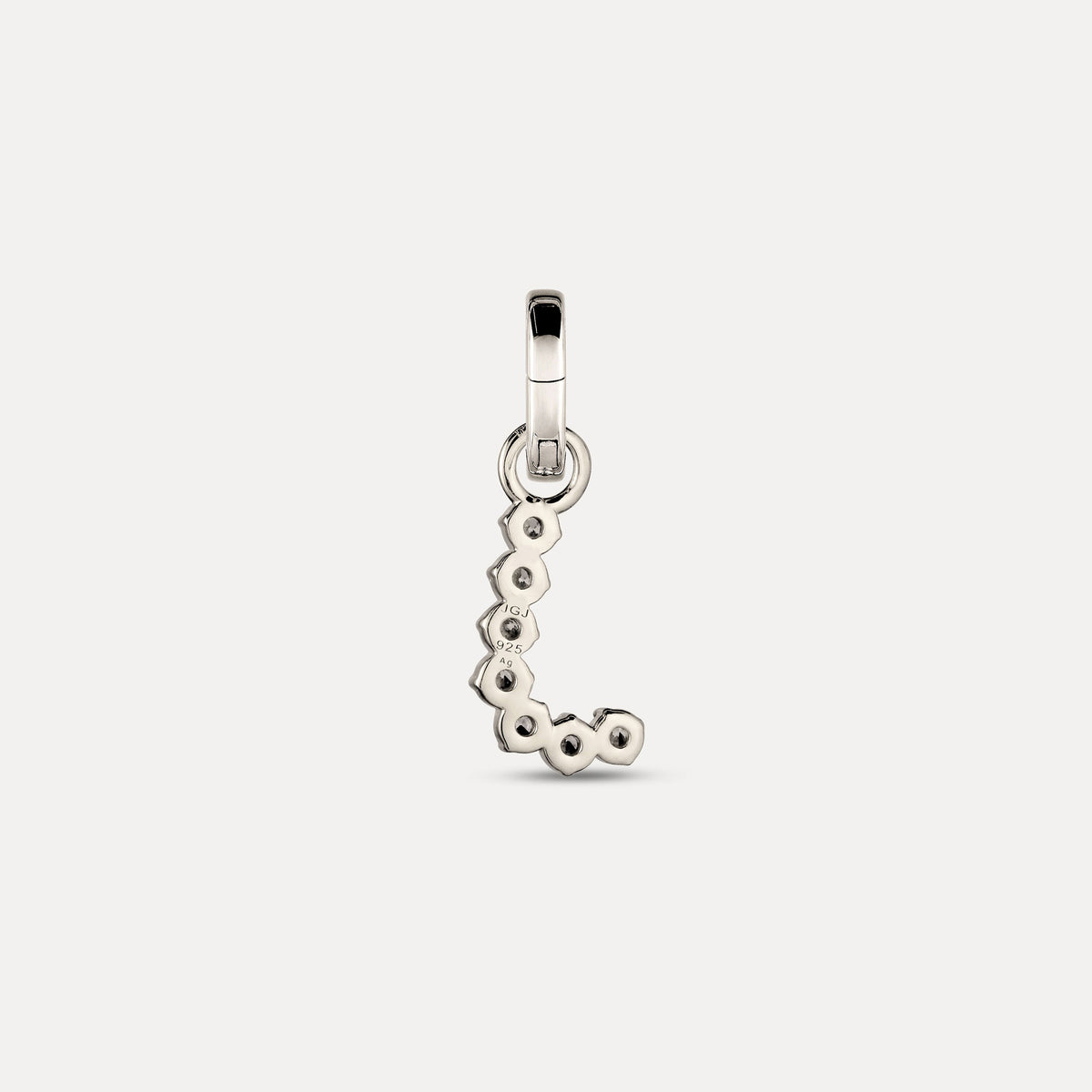 Zirconia Letter Pendant - J in 925 Silber