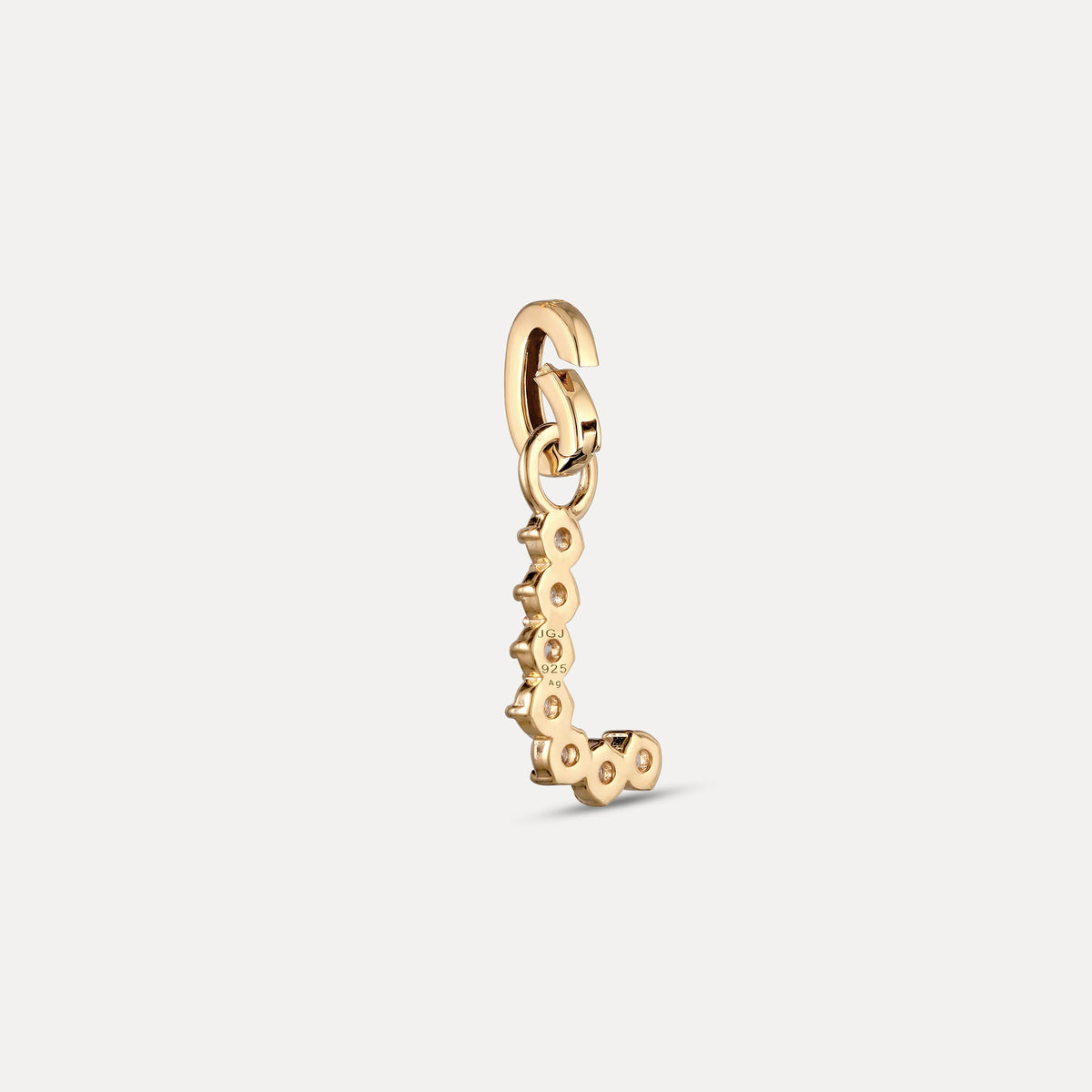 Zirconia Letter Pendant - J in 24k Gold Vermeil
