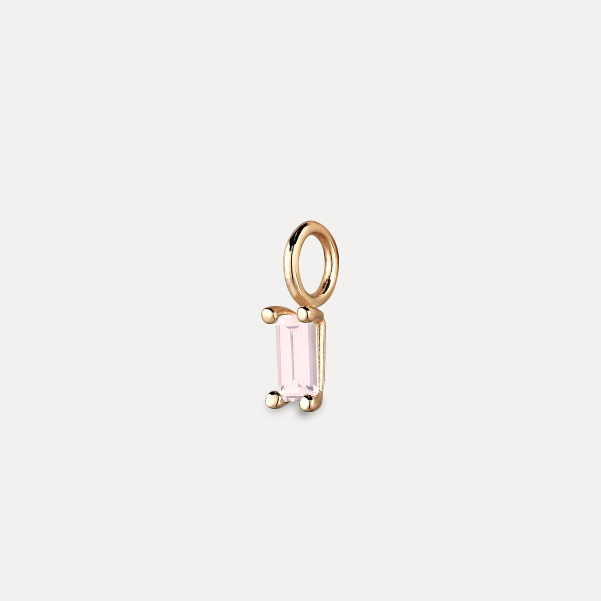 Rosenquarz Anhänger - Baguette | 585 Gold