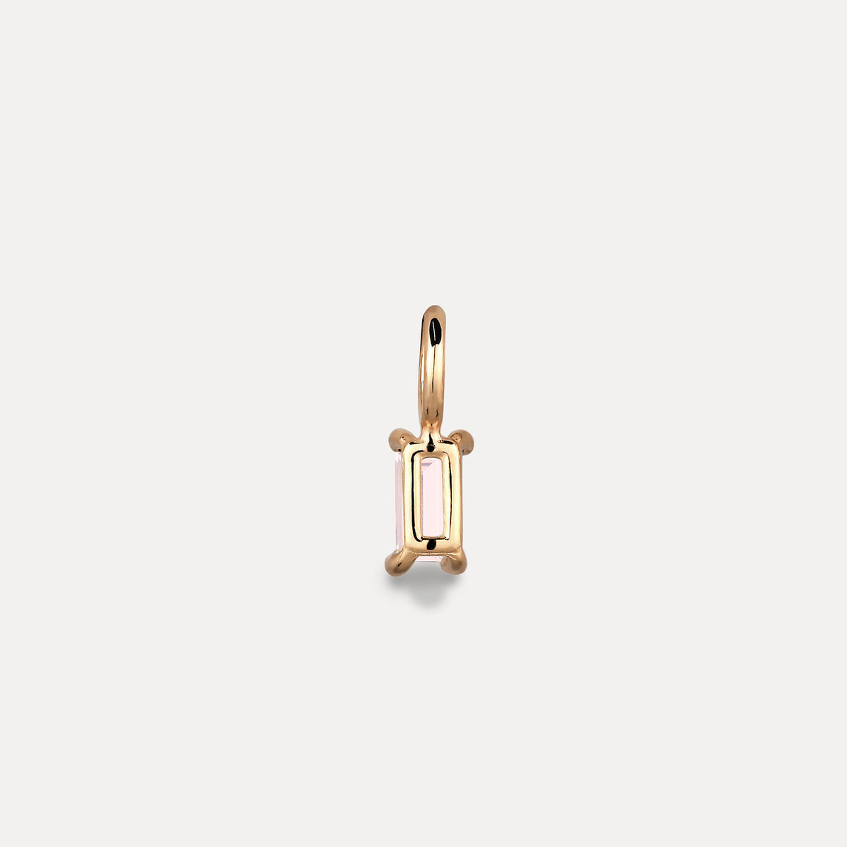 Rosenquarz Anhänger - Baguette | 585 Gold