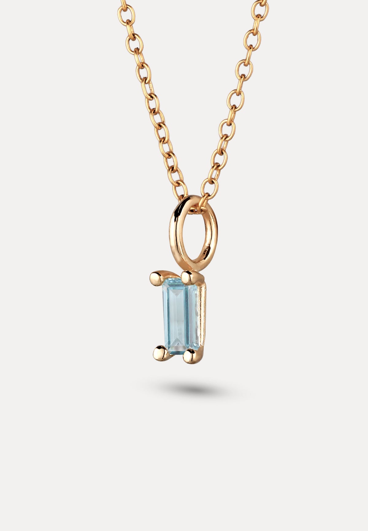 Blue Aquamarine Pendant - Baguette | 585 Gold