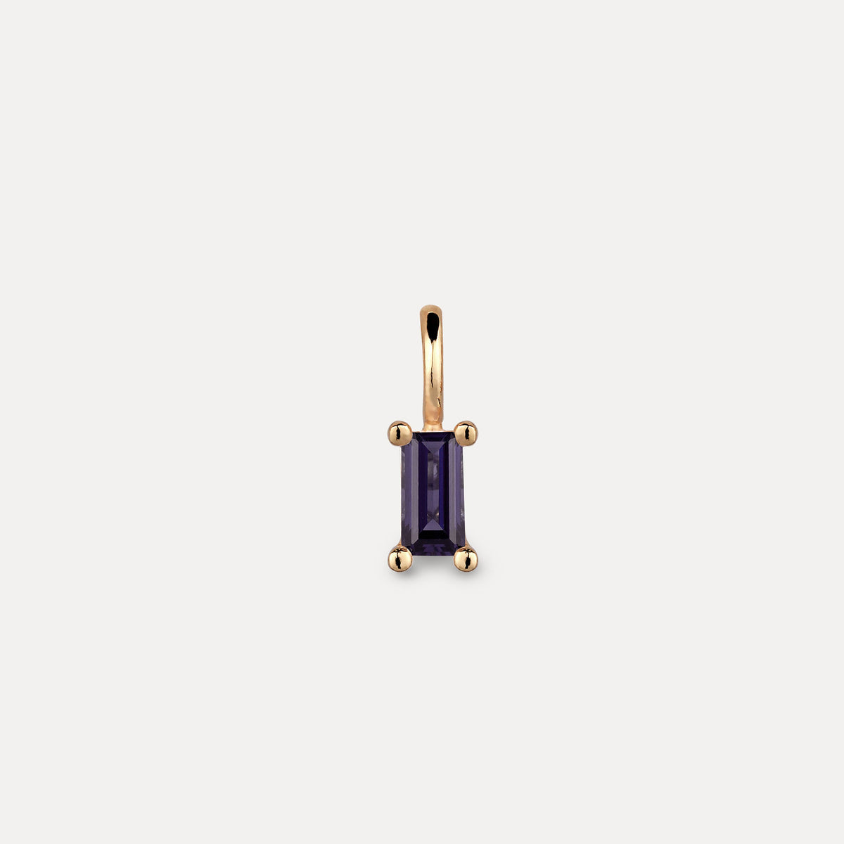 Lila Iolith Anhänger - Baguette | 585 Gold