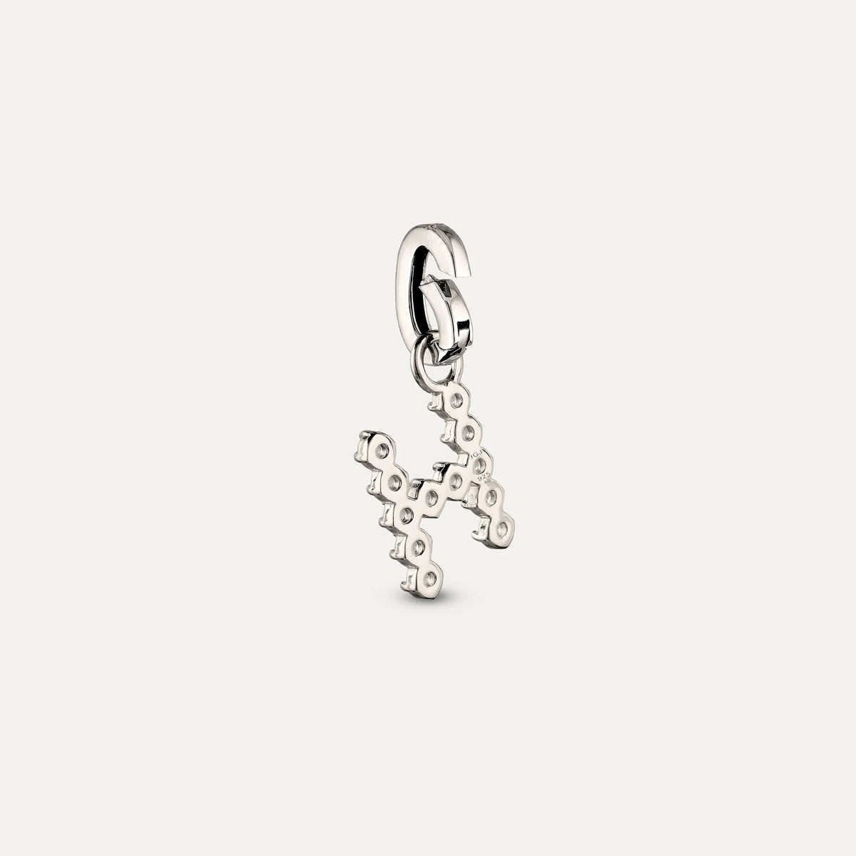 Zirconia Letter Pendant - H in 925 Silber
