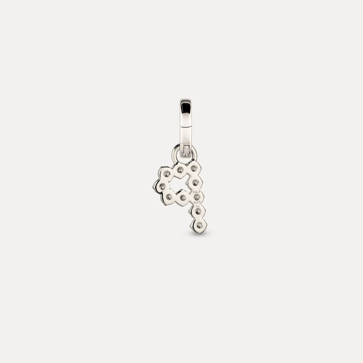 Zirconia Letter Pendant - P in 925 Silber