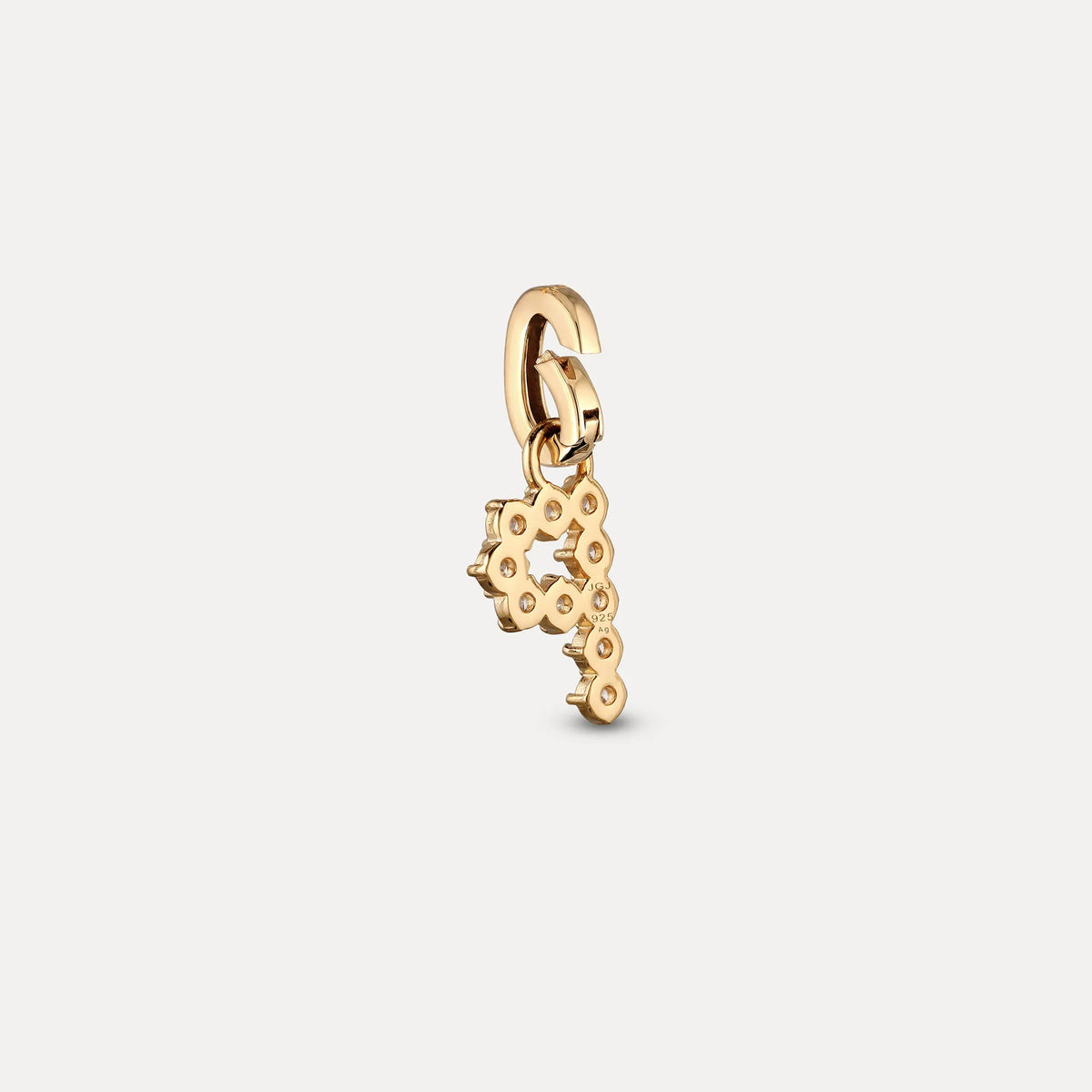 Zirconia Letter Pendant - P in 24k Gold Vermeil