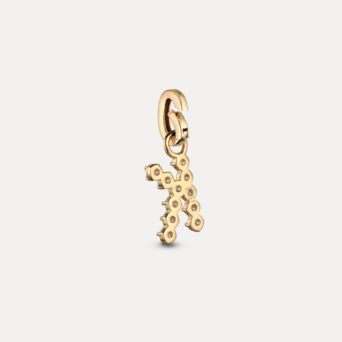 Zirconia Letter Pendant - K in 24k Gold Vermeil