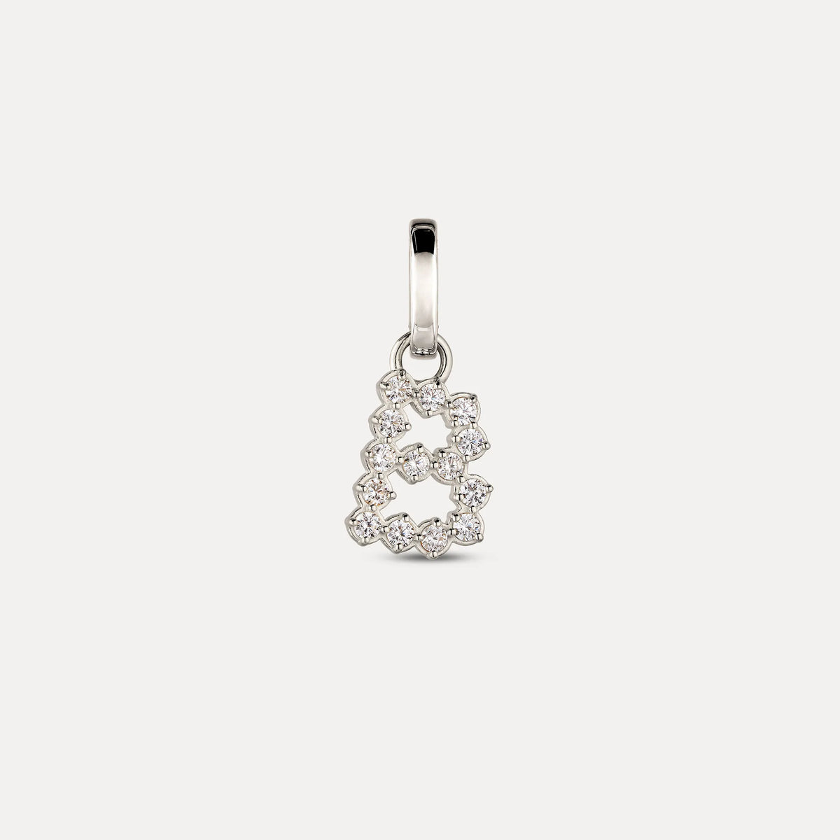 Zirconia Letter Pendant - B in 925 Silber