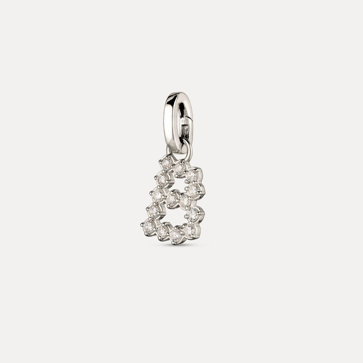 Zirconia Letter Pendant - B in 925 Silber