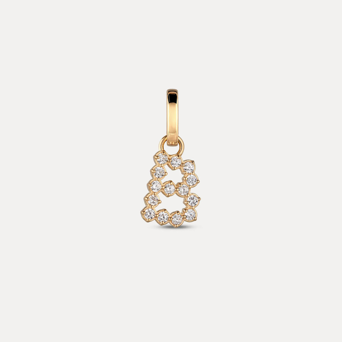 Zirconia Letter Pendant - B in 24k Gold Vermeil
