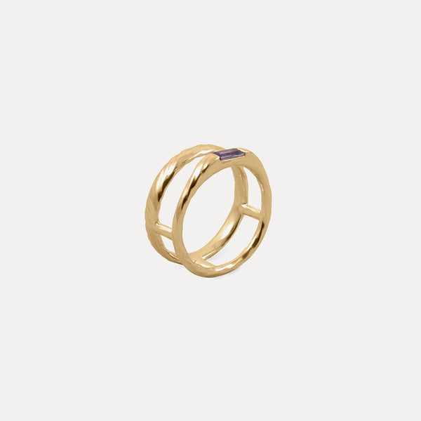 Baguette Double Ring Iolith