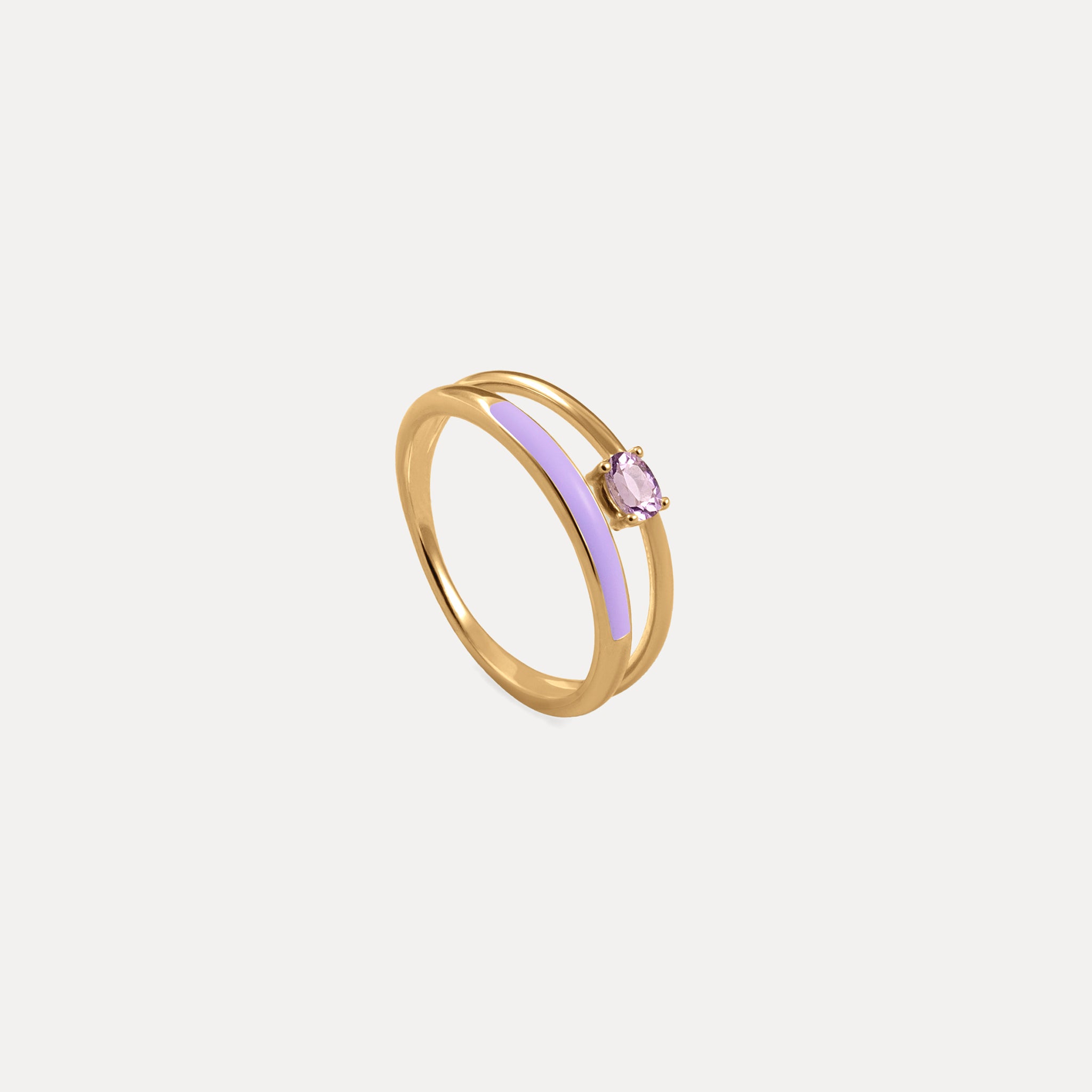 Lavender Amethyst Enamel Ring