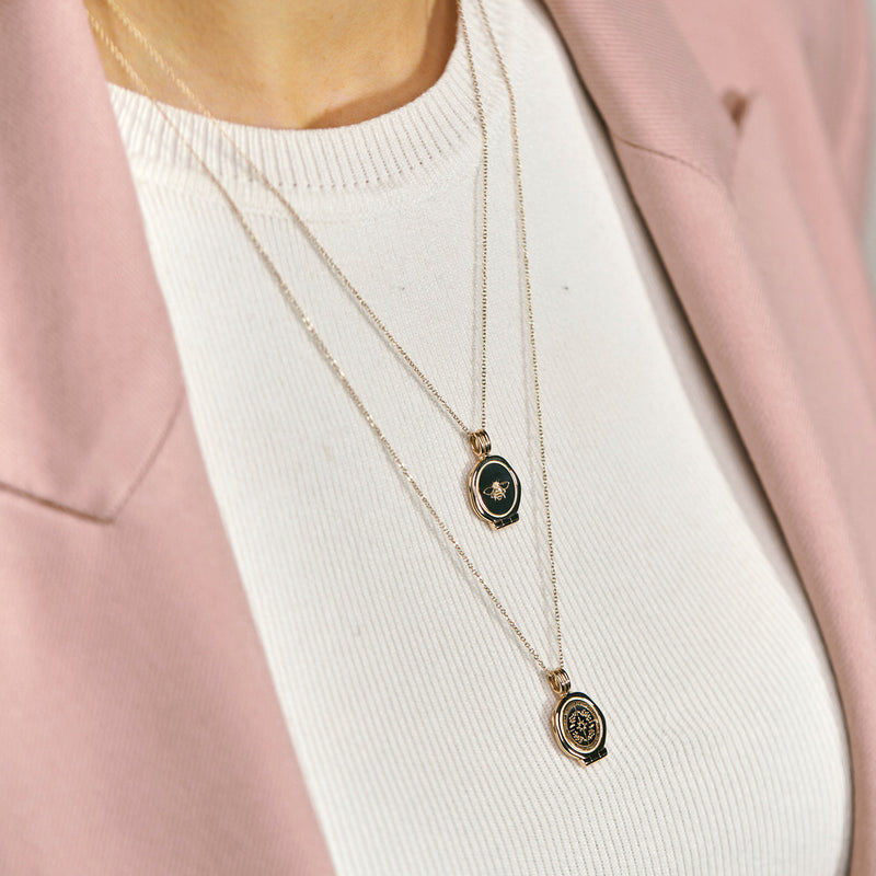 Honey Bee Seal Locket Necklace