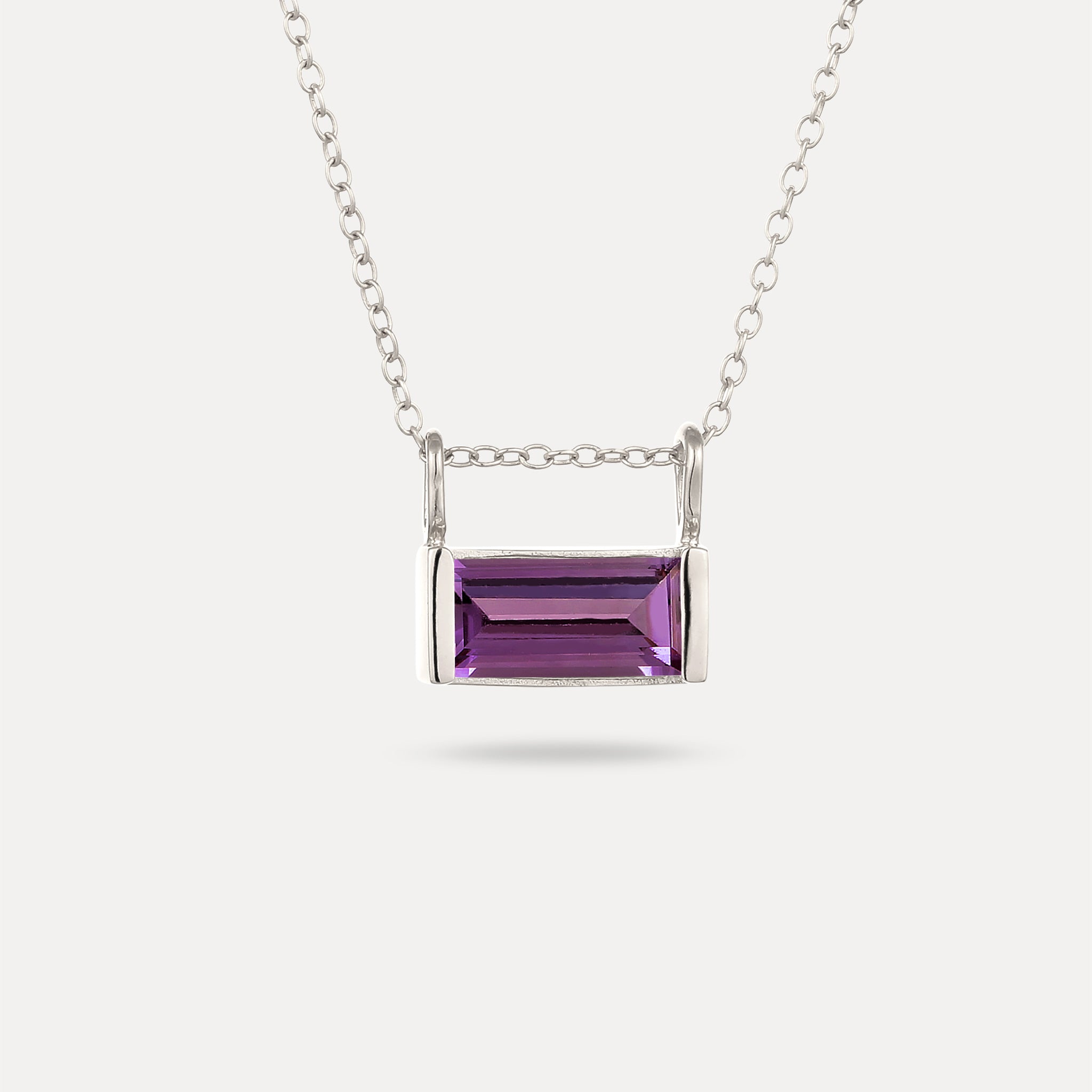 Amethyst Balance Baguette Pendant