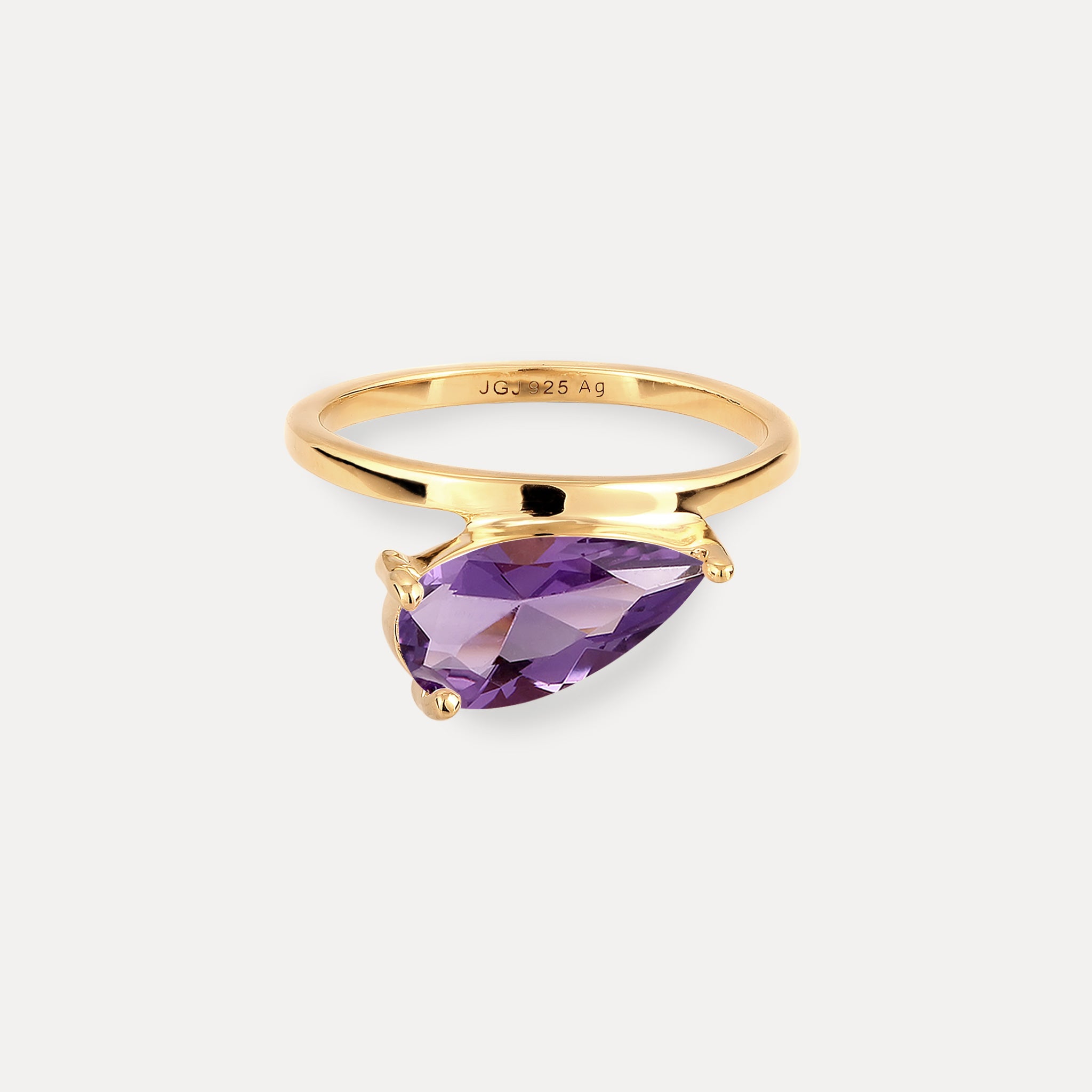 Amethyst Balance Drop Ring