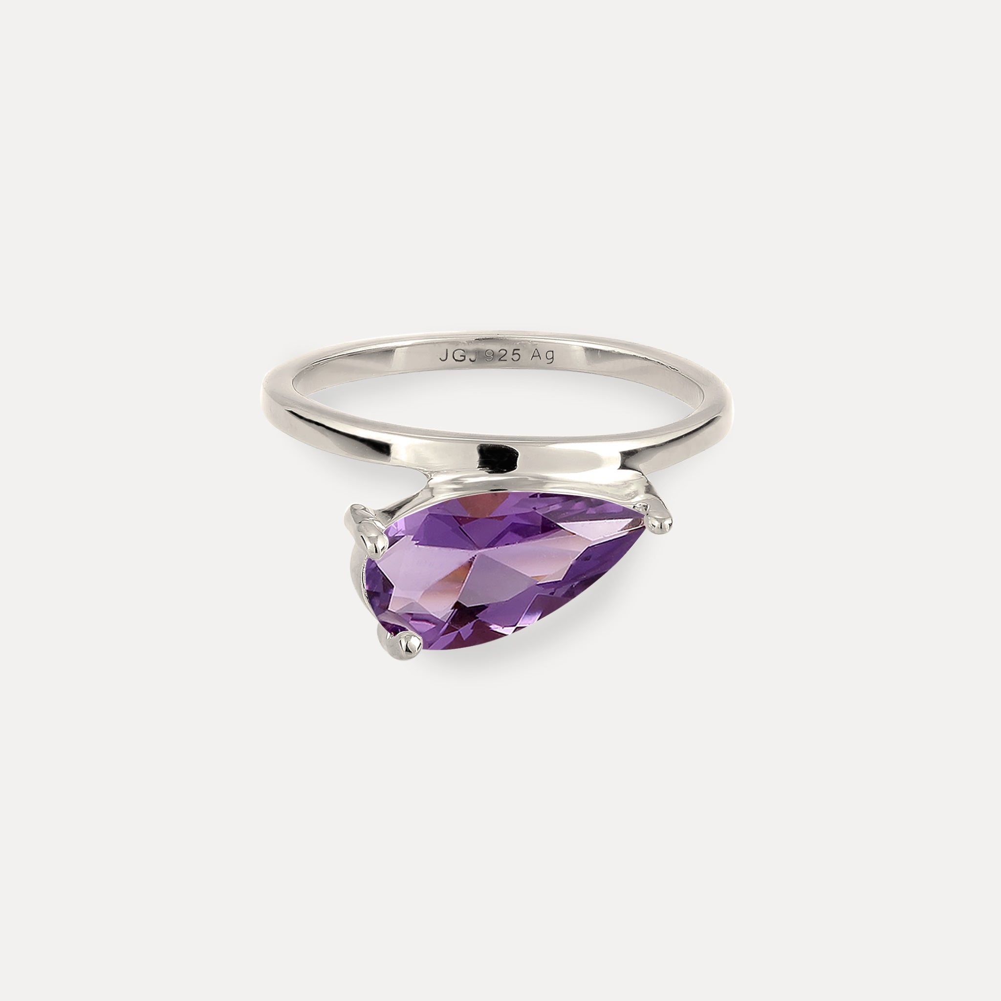 Amethyst Balance Drop Ring