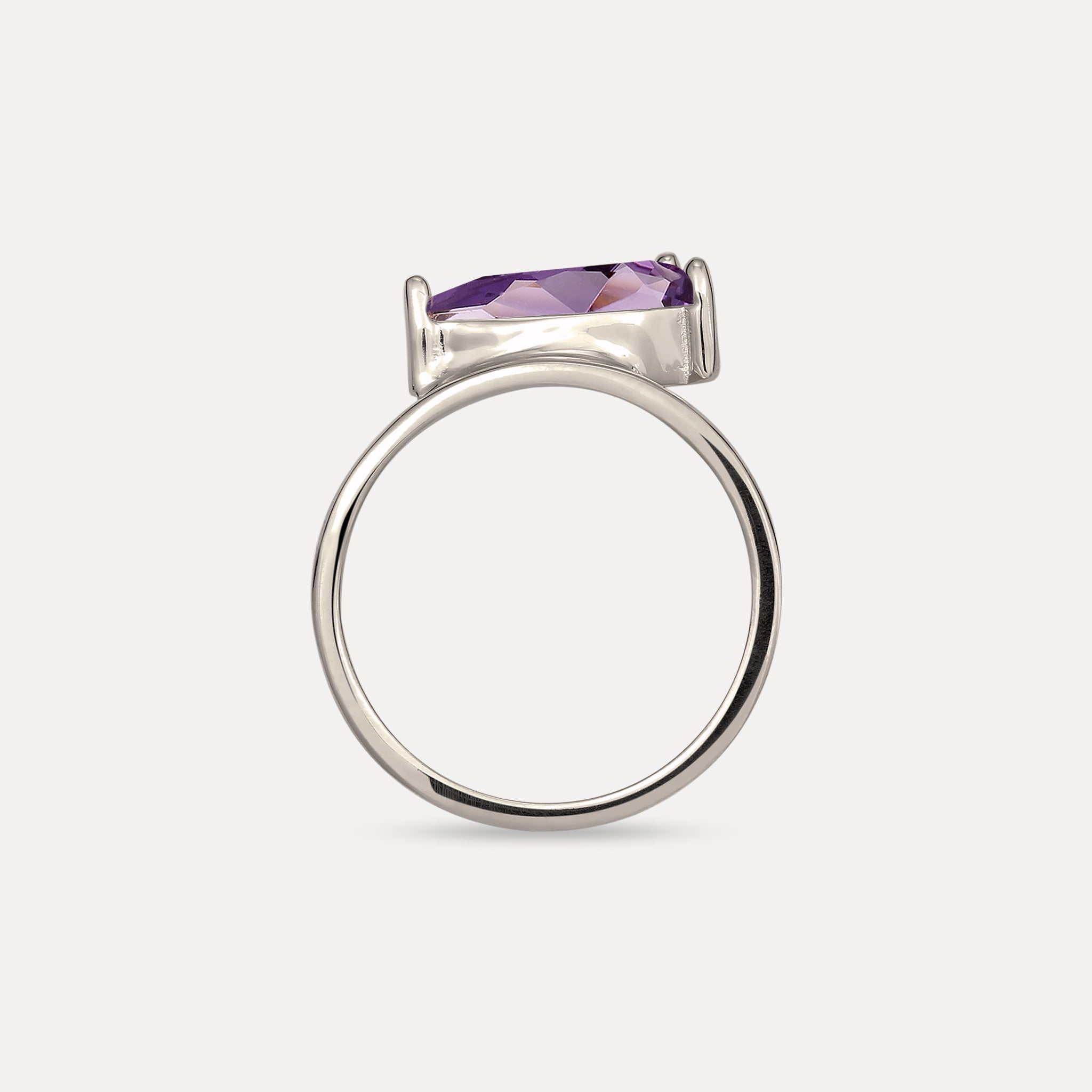 Amethyst Balance Drop Ring